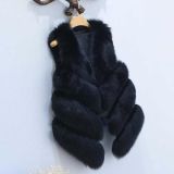 Winter Women Short Artificial  Oversized Warm Vest Fur Coats 1819210