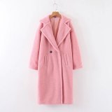 Winter Stylish Notched Collar Hairy Shaggy Faux Fur Long Warm Coats