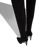 Women Elastic Thigh High Boots Pointed Toe Sexy Over The Knee Boots