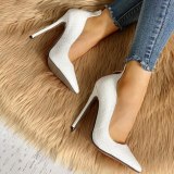 Fashion Solid Color Leather Pointed Toe Pumps High Heel Shoes lq201904030213