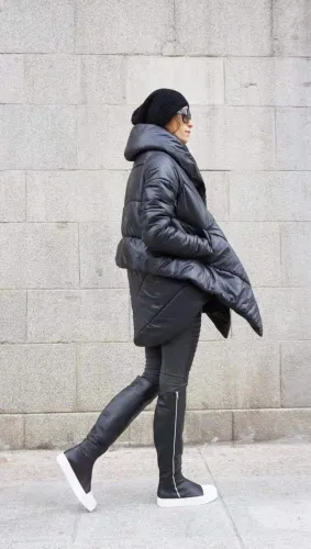 Autumn And Winter Loose Cloak Shawl Cotton Bubble Coats 7081
