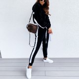 Hoodies Tops and Long Pants Splicing Casual Sports Suit Tracksuits 280213