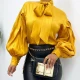 Fashion Solid Color Bow Shirt Top Tops FC81526