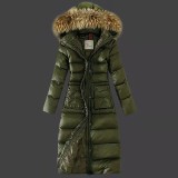 Women Faux Fur Collar Autumn Solid Color Thick Warm Long Outwear 0810