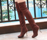 Sexy Stretch 10cm Over The Knee Suede Slim Boots hy1809110