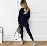 Casual knitted Turtleneck Pull+sweatpants Sweater Outfit Outfits 101526