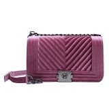 Women Elegant Classic Pleuche Handbags 69-123849