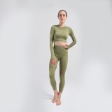 Solid Color Mesh Elastic High Waist Tracksuit Yoga Outfits LFL-23