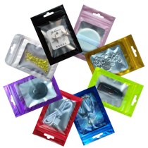 Black Aluminum Zap Lock Resealable Pouch Small Sachets forFood Sample Bags