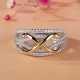 Fashion Two Tone Color Round Copper Women Wedding FingerRings CROOI12-A