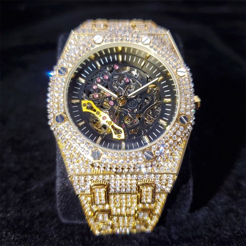 Men's Full Diamond Stainless Steel Quartz Watches v30112