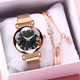 Women Starry Sky Clock Watches Bracelet Set KBG34