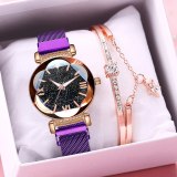 Women Starry Sky Clock Watches Bracelet Set KBG34