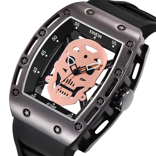 Men Fashion Rubber Band Gitt Clock Halloween Watches 386071