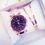 Women Starry Sky Clock Watches Bracelet Set