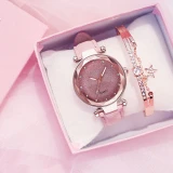 Women Rose Gold Fashion Starry Sky Wrist Watches