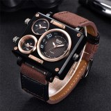 Men Sport Oulm Double Movement Square Quartz Watches 3595106