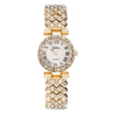 Women Rose Gold Fashion Quartz Diamond Bracelet Watches