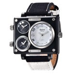 Men Sport Oulm Double Movement Square Quartz Watches 3595106