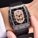 Men Fashion Rubber Band Gitt Clock Halloween Watches 386071