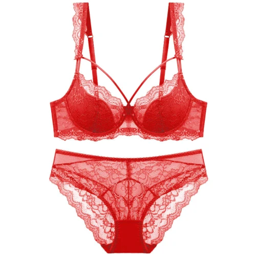 Women Lace Bra and Panties Set Underwear With Bandad Lingenes 9271