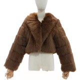 Fashion Women Faux Fox Warm Fur Coat With Lapels 2021-WT-00I