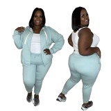 Plus Size Fashion Casual Hoodie Tracksuits Outfit Outfits H159