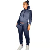 Autumn and Winter Fleeced Hoode Sports Casual Suit Tracksuits L274