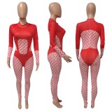 Fashion Stretchy Splicing Bodysuit Bodysuits Q21S967