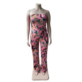 Sexy  Strapless Camo Pink Jumpsuit Jumpsuits C7011