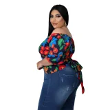 Sexy Irregular Casual Fresh Floral Printing Crop Top CY1904