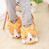 Winter Warm Indoor Koi Dog Cartoon Cute Plush Keji Slippers Home Slip Cotton Pad Shoes