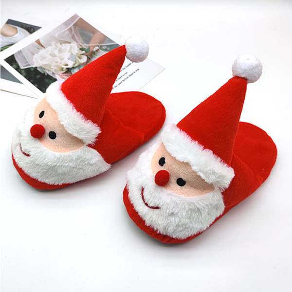 Cartoon cotton slippers, festive red home warm and non slip cotton slippers, Santa Claus all inclusive slippers  L042