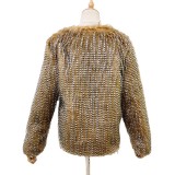 QY6 Imitation fur peacock jacket Faux Fur CoatCardigan Jackets