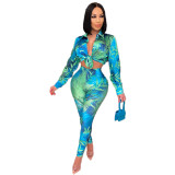 XT8821 Fashion Print two piece Set & 2 piece sets