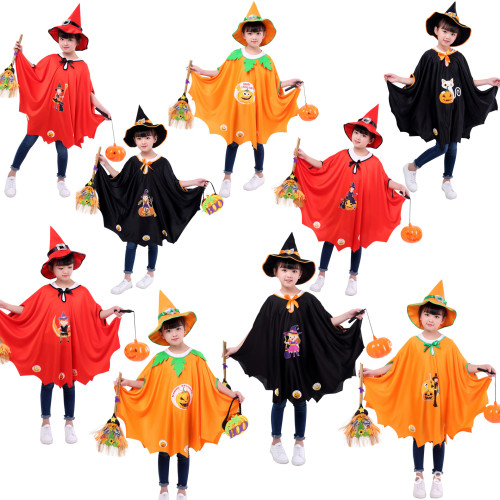 Halloween Children's Cloak Magician Dress, Witch Dress, Pumpkin Dress  LX-PF+M