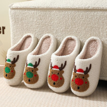 New slippers  Popular slippers  Christmas patterned slippers  Plush slippers  Thickened cotton velvet