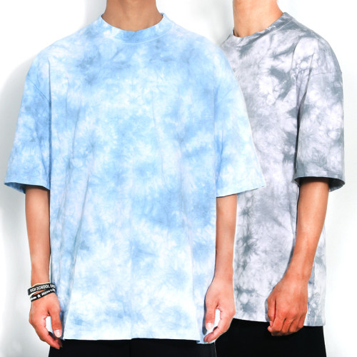 Men's Shirts Fashionable tie-dye graphic short-sleeved T-shirt Teen fashion casual T-shirts
