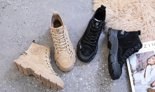 European station 2020 winter leather plus velvet high-top cotton shoes women's thick-soled casual sports desert tooling Martin boots tideEuropean station 2020 winter leather plus velvet high-top cotton shoes women's thick-soled casual sports desert tooling Martin boots tide