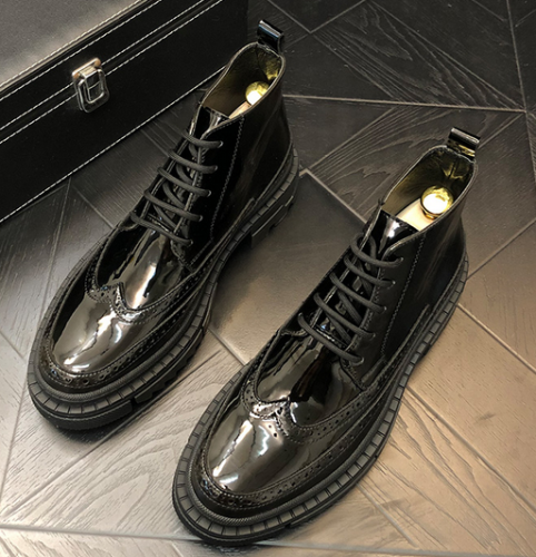 Winter new Martin boots men's handsome Bullock casual high-top leather shoes in England increased men's wear-resistant shoes