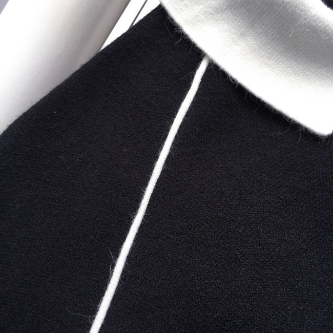 New spring lapel all-match color matching bottoming shirt sweater pullover sweater women