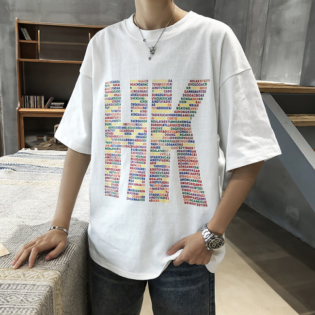 Men's short-sleeved t-shirt summer Hong Kong trend brand simple all-match compassionate summer student trend ins loose clothes