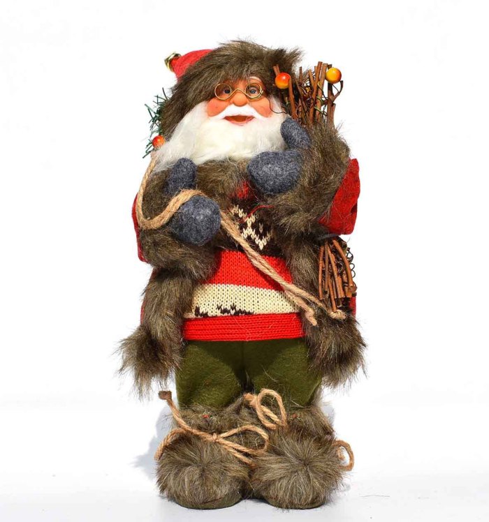 Plush Nordic Christmas Decorations Santa Claus Gift Box On Back Christmas Ornament Party Decoration
