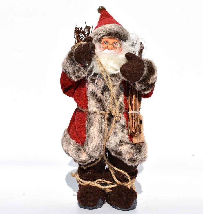 Plush Nordic Christmas Decorations Santa Claus Gift Box On Back Christmas Ornament Party Decoration