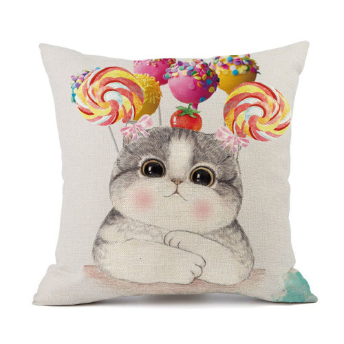 Cute animal carton printing plush pillow cover