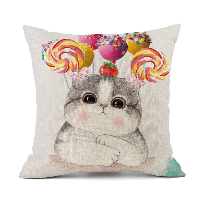 Cute animal carton printing plush pillow cover