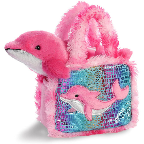 Custom Valentine's Day dolphin plush toys &plush bag for girls.