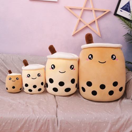 Smiley Boba Milk Tea Plushies Stuffed Pillow Squishy Boba Plush Toy
