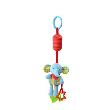 Animal teether pendant bed bell plush baby soft rattle sticks soothing toys