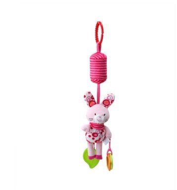 Animal teether pendant bed bell plush baby soft rattle sticks soothing toys